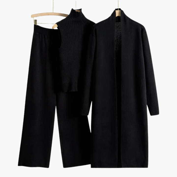 Women’s Knit Three-Piece Set with Cardigan