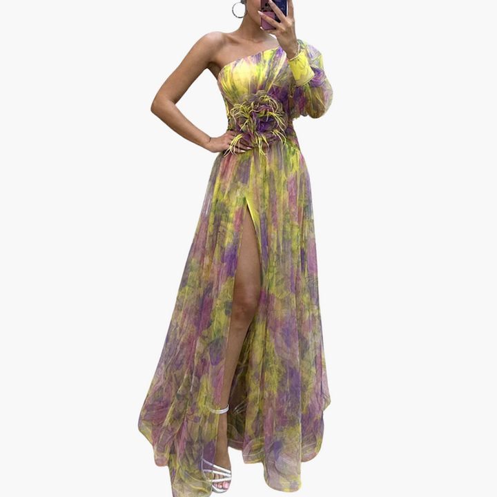 Women’s One-Shoulder Floral Dress