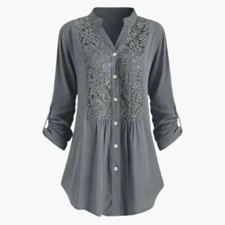 Women’s Blouse with Puff Sleeves and Shaped Fit