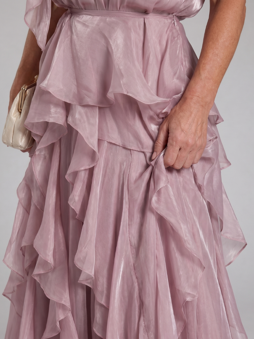 Melisande | Halter Neck Ruffle Tiered Maxi Dress