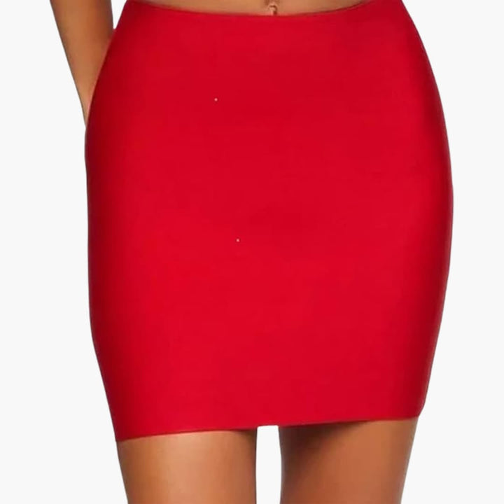 Women’s High-Waist Bodycon Mini Skirt with Crepe-Like Texture