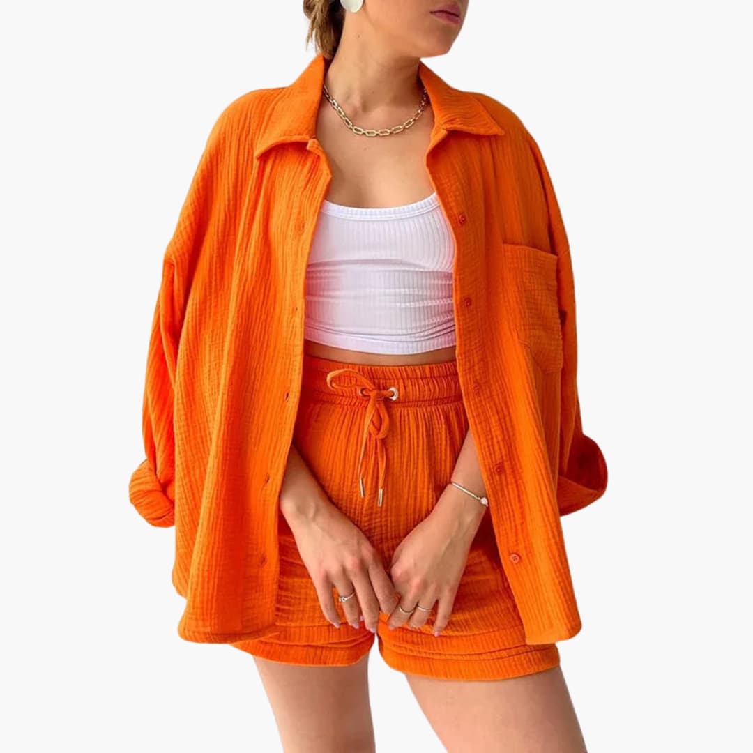 2-Piece Set for Women - Relaxed Fit Shirt and Shorts -  Made By Riley