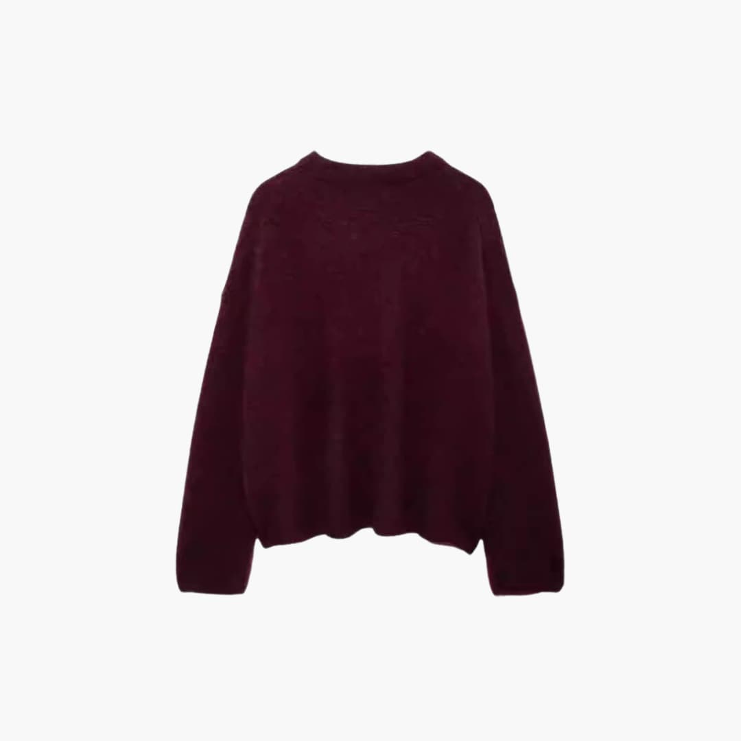 Burgundy Knit Sweater for Women - Cozy &amp; Stylish Comfort -  Made By Riley