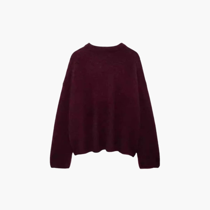Burgundy Knit Sweater for Women - Cozy &amp; Stylish Comfort -  Made By Riley