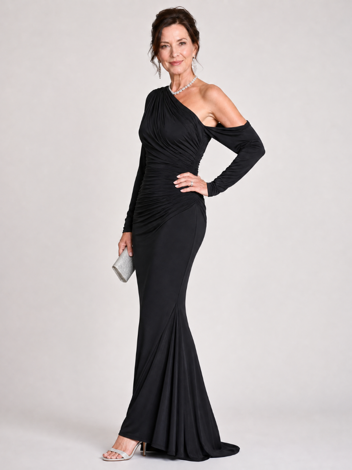 Saskia | One Shoulder Ruched Maxi Dress