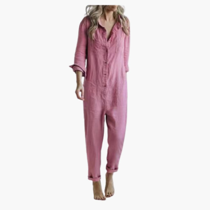 Women’s Long Sleeve Jumpsuit with Straight-Leg Fit