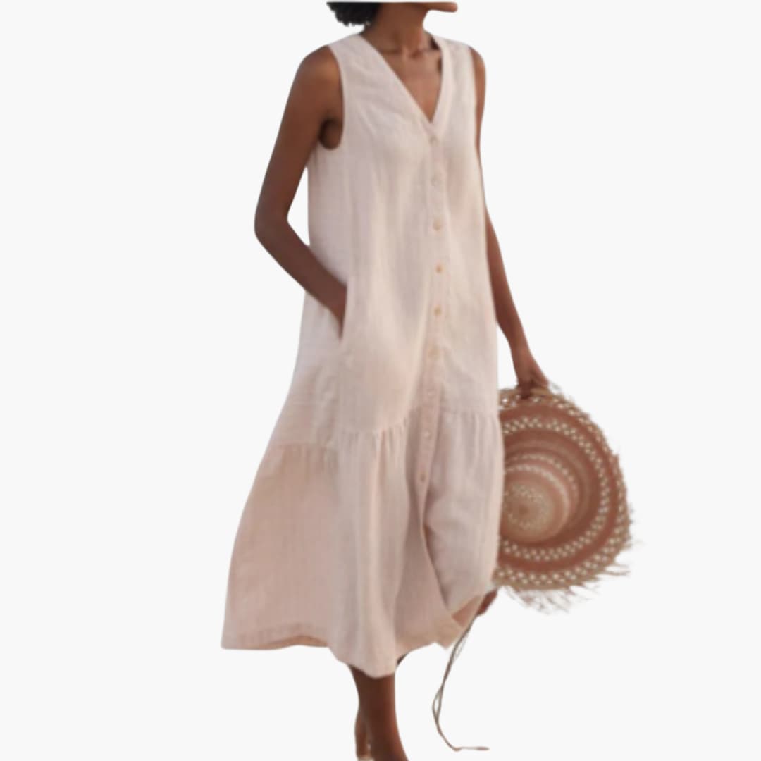 Button-Down Midi Dress for Women - Casual Summer Style -  Made By Riley