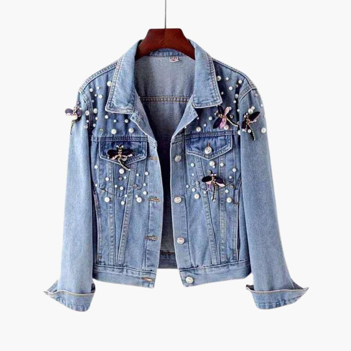 Women’s Embellished Jacket with Fitted Cut and Long Sleeves