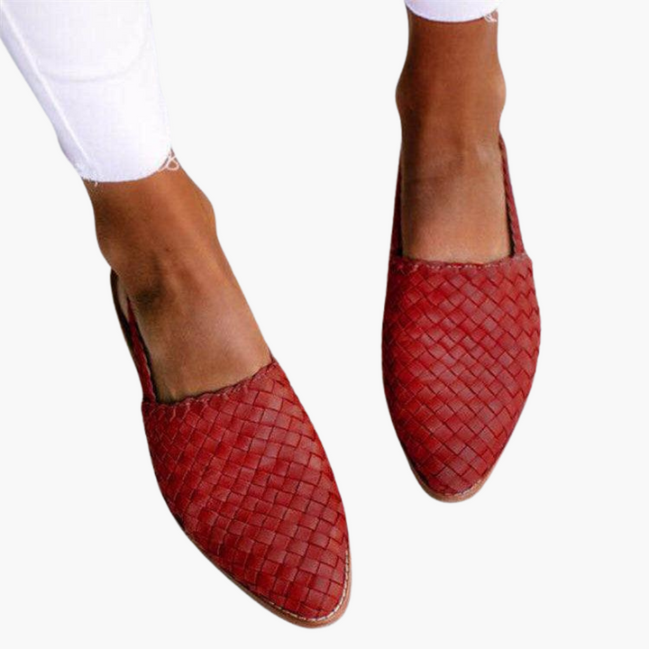 Braided Leather Slingbacks for Women - Flat Summer Shoes -  Made By Riley