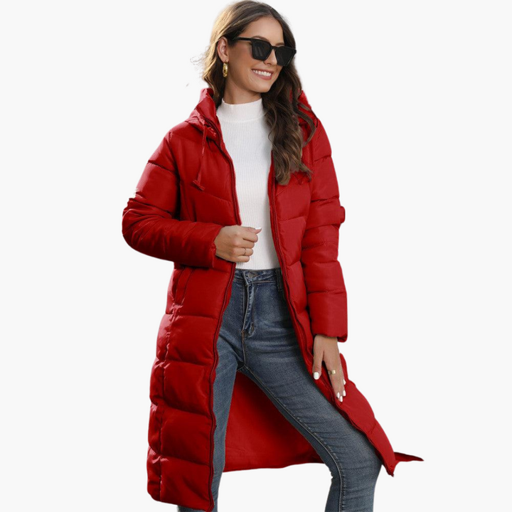 Long Hooded Puffer Coat for Women – Warm &amp; Stylish Winter Jacket