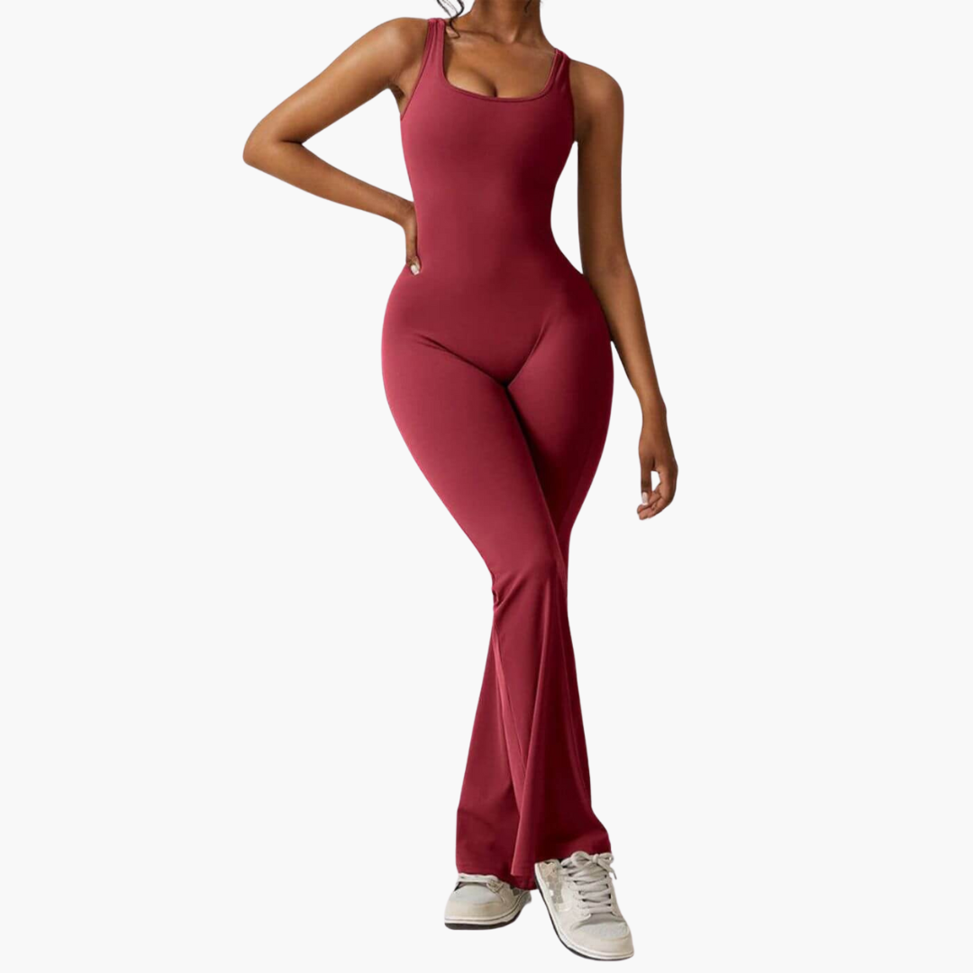 Women’s Jumpsuit with V-Neck and Wide-Leg