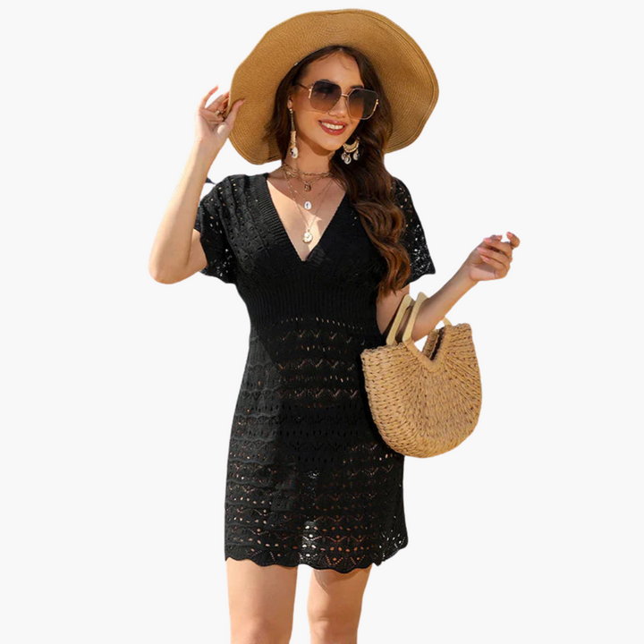 Women’s Beach Dress with Open - Knit Design and Relaxed Silhouette