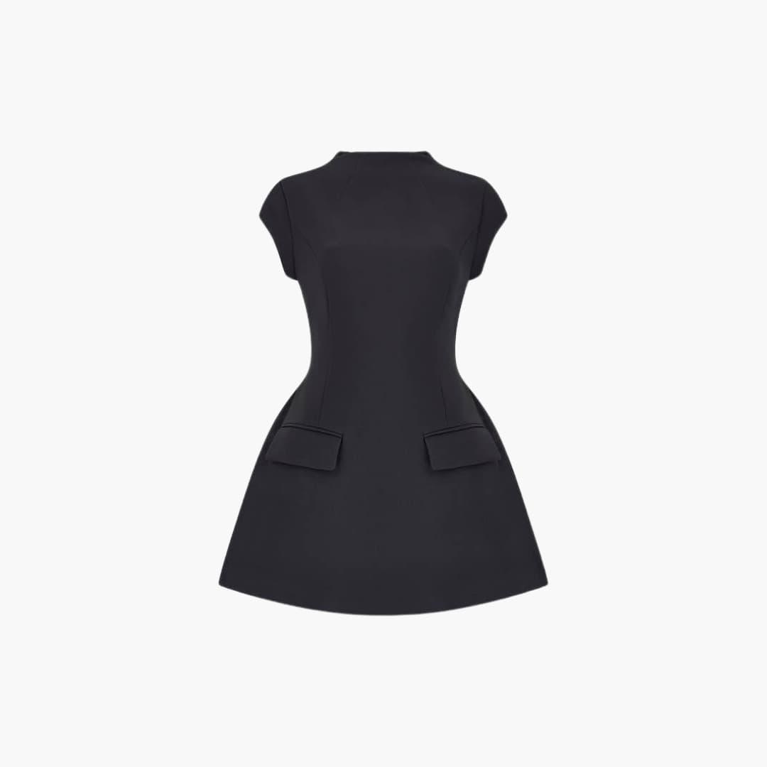 Women’s Mini Dress with Round Neck and Short Sleeves