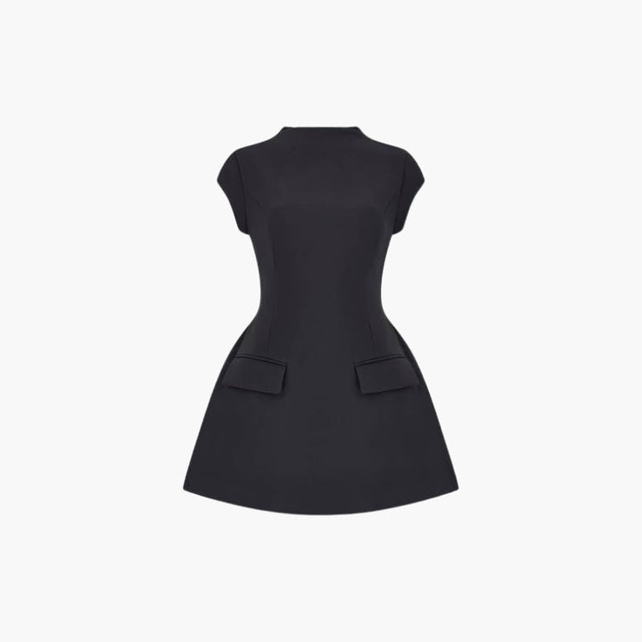 Women’s Mini Dress with Round Neck and Short Sleeves