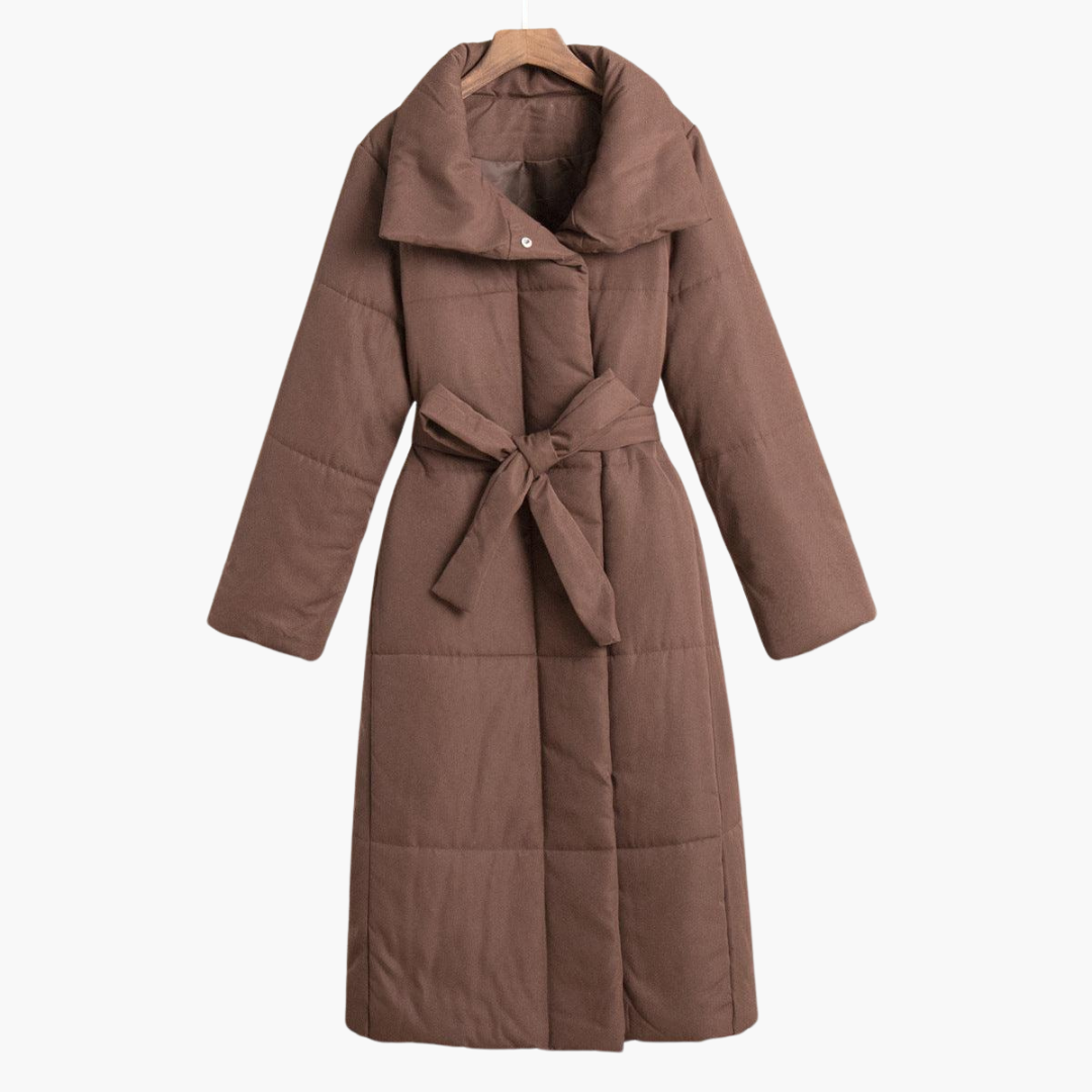 Women’s Long Winter Coat with Belt and Oversized Fit