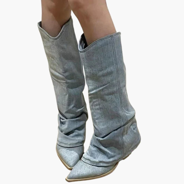 Women’s Knee-High Boots with Flat Heel and Insulation