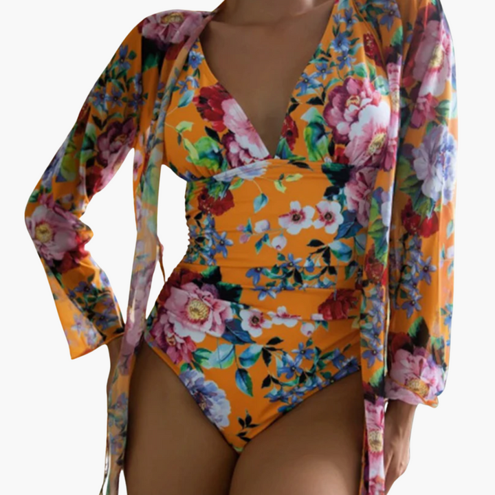 Women’s One - Piece Swimsuit with Wrap Front and Integrated Shaping Panel
