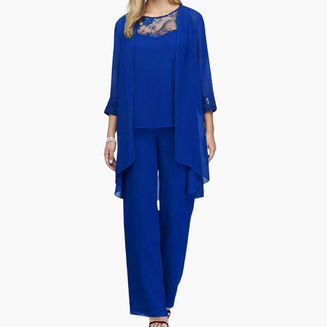 Women’s Three-Piece Suit with Tailored Jacket and Pants