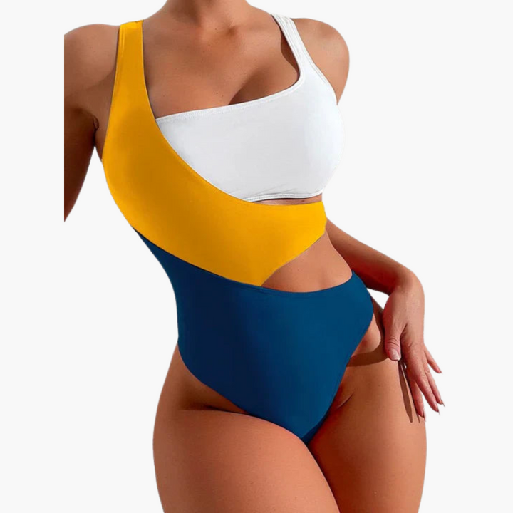 Women’s One-Piece Swimsuit with Asymmetric One-Shoulder Design