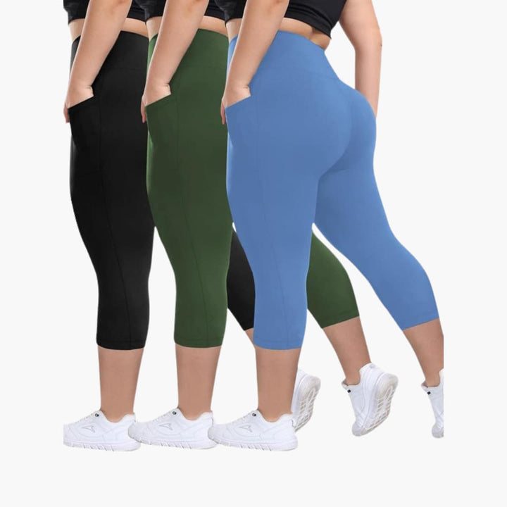 Women’s High-Waisted Capri Pants with Pockets