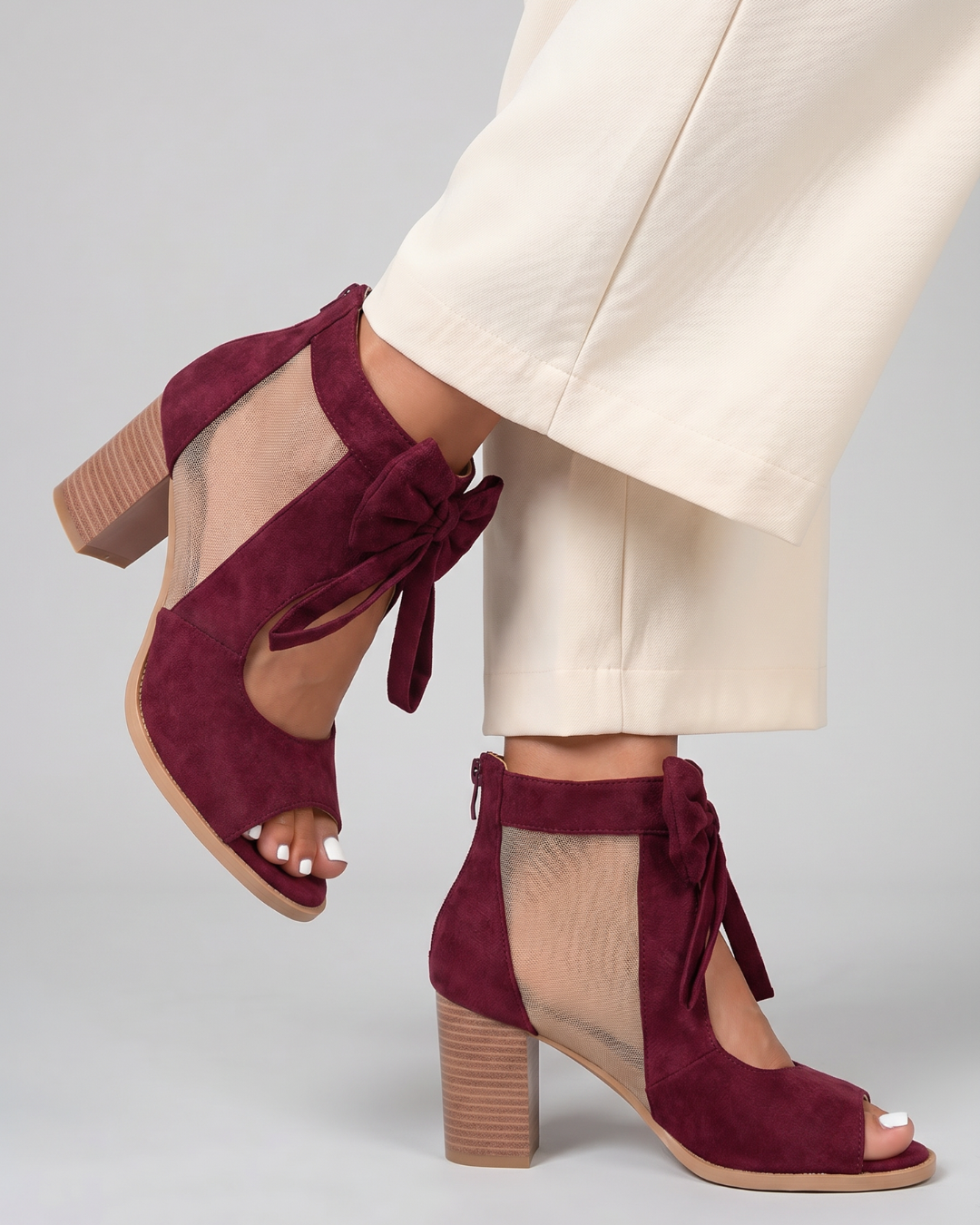 Comone | Bow Tie Open Toe Block Heel Sandals