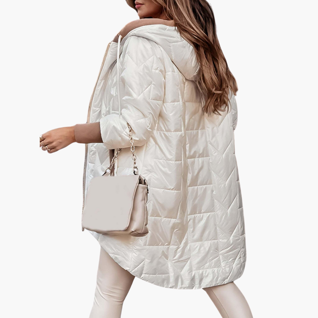 Women’s Lightweight Winter Jacket with Hood and Relaxed Fit