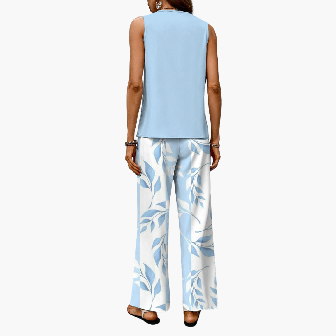 Women’s two-piece set with square neckline and Pants