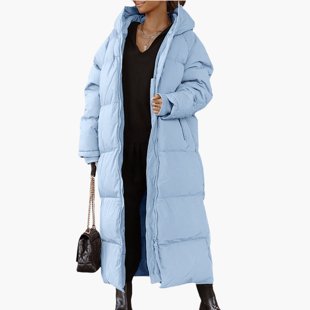 Women’s Hooded Puffer Coat with Quilted Design
