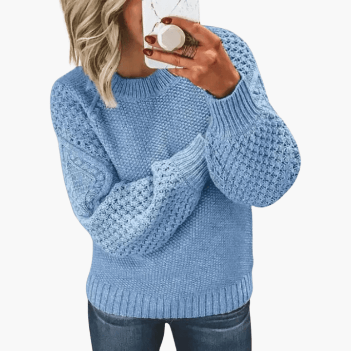 Women’s Knit Sweater with Long Sleeves and Pullover Style