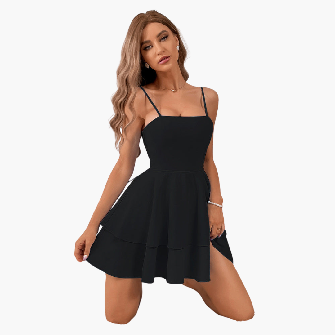 Women’s Summer Mini Dress with Spaghetti Straps and Flowy Fit