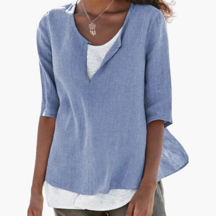 Casual Layered Blouse for Women - Relaxed Summer Style -  Made By Riley