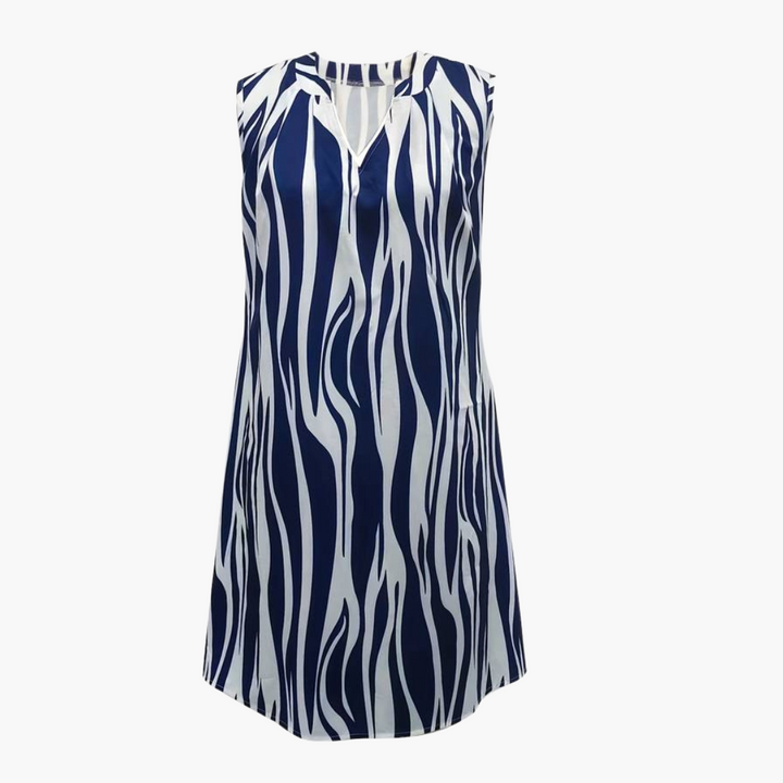 Women’s Mini Dress with Sleeveless Design and Striped Pattern