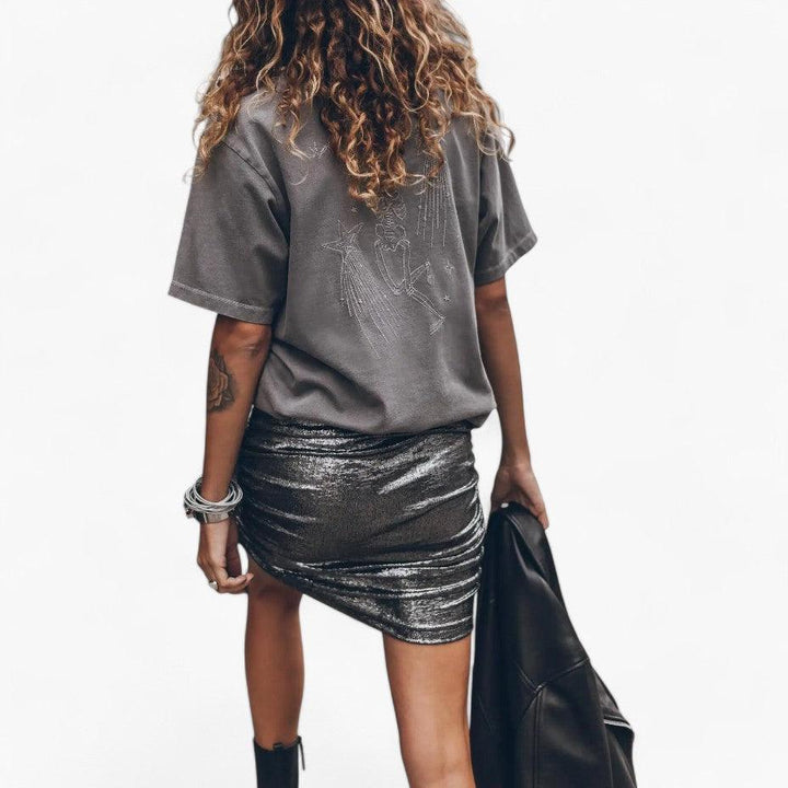 Women’s Mini Skirt with Sequin Embellishment and Stretch Design