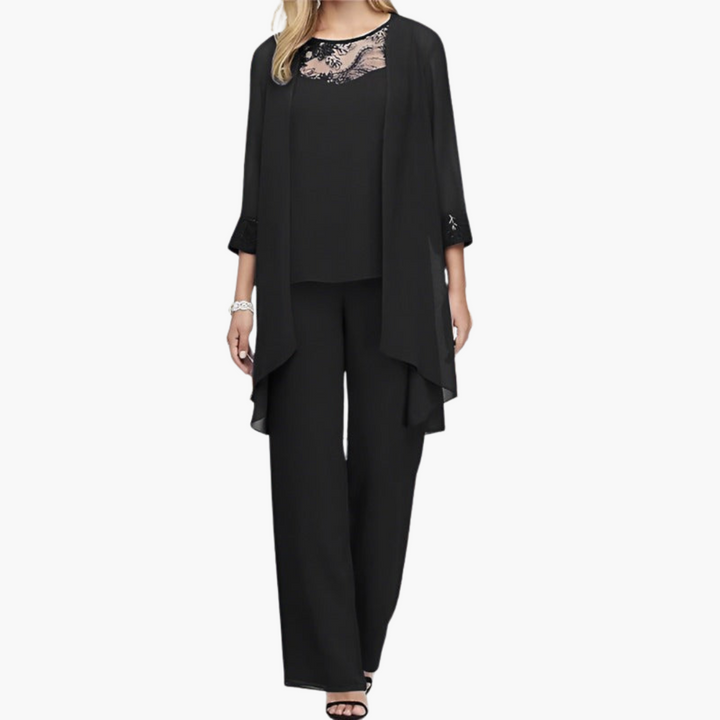 Women’s Three-Piece Suit with Tailored Jacket and Pants