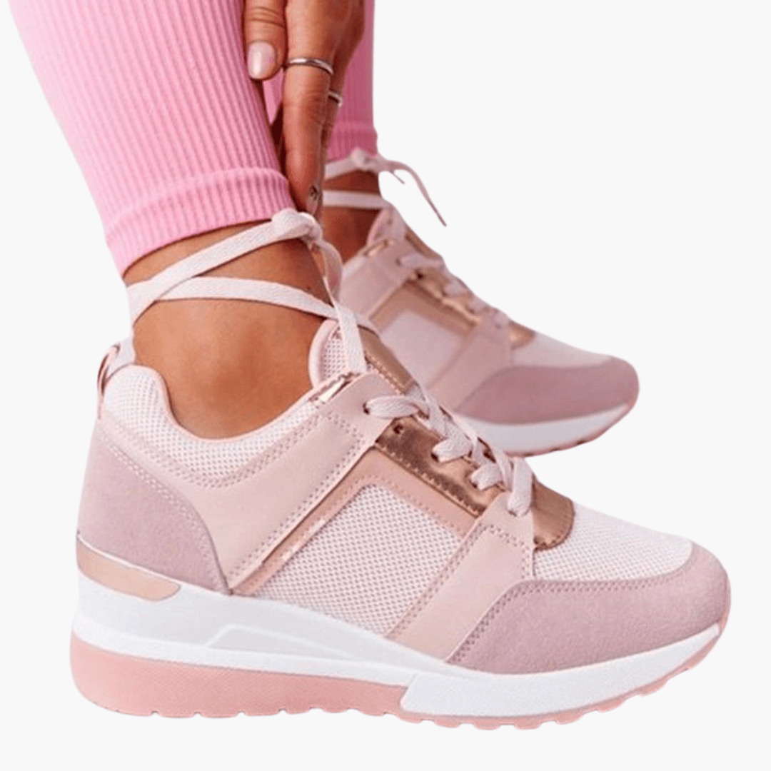 Women’s Platform Wedge Sneakers with Lace-Up Design