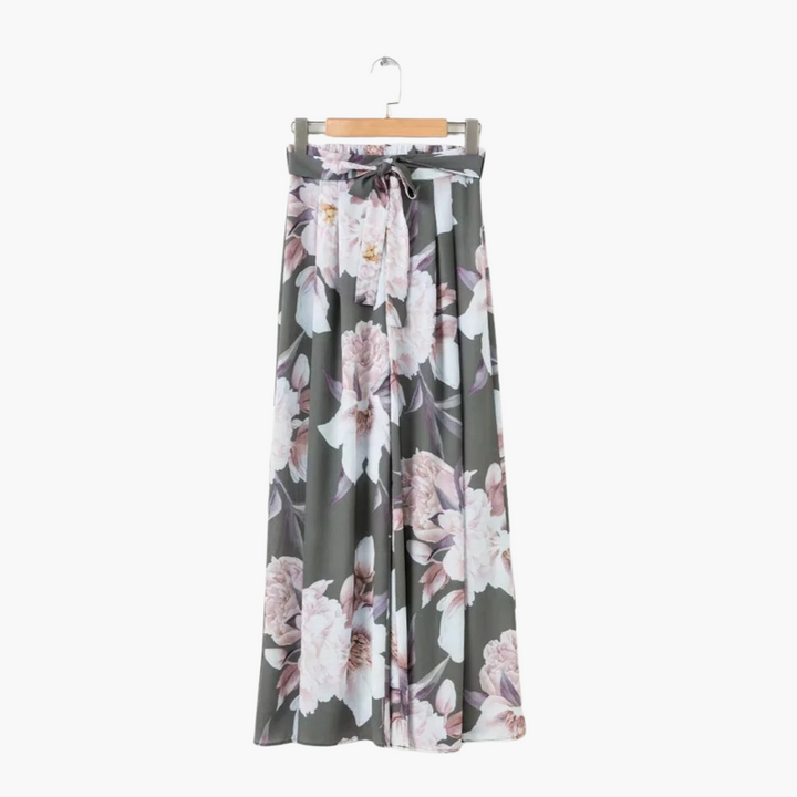 Women’s Loose-Fit Summer Pants with Floral Print and Wide-Leg Design