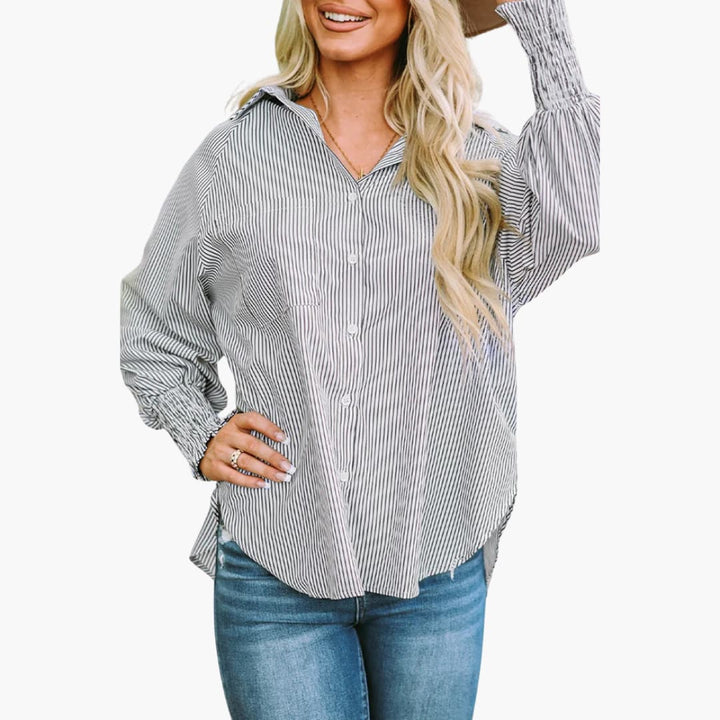 Women’s Shirt with Stripe Pattern and Buttons