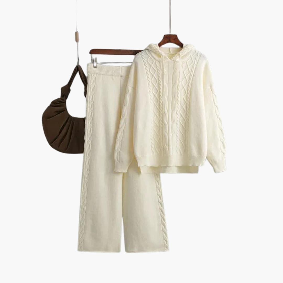 Women’s Lounge Set with Oversized Hoodie and Matching Wide-Leg Pants