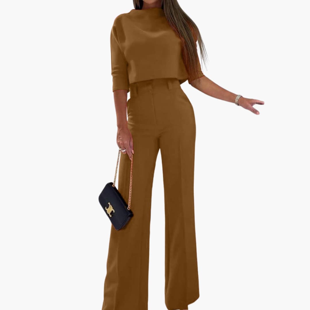 Women’s Two-Piece Set with Cropped Top and Pants