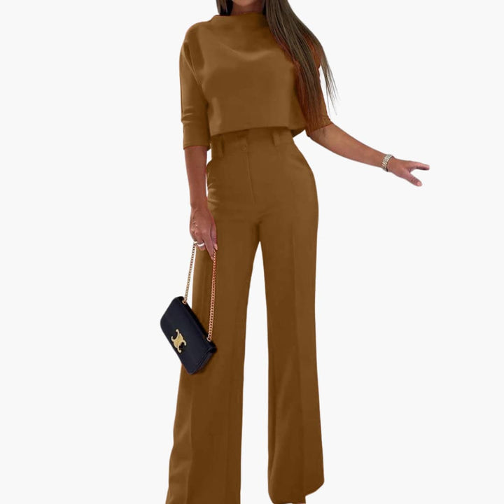 Women’s Two-Piece Set with Cropped Top and Pants