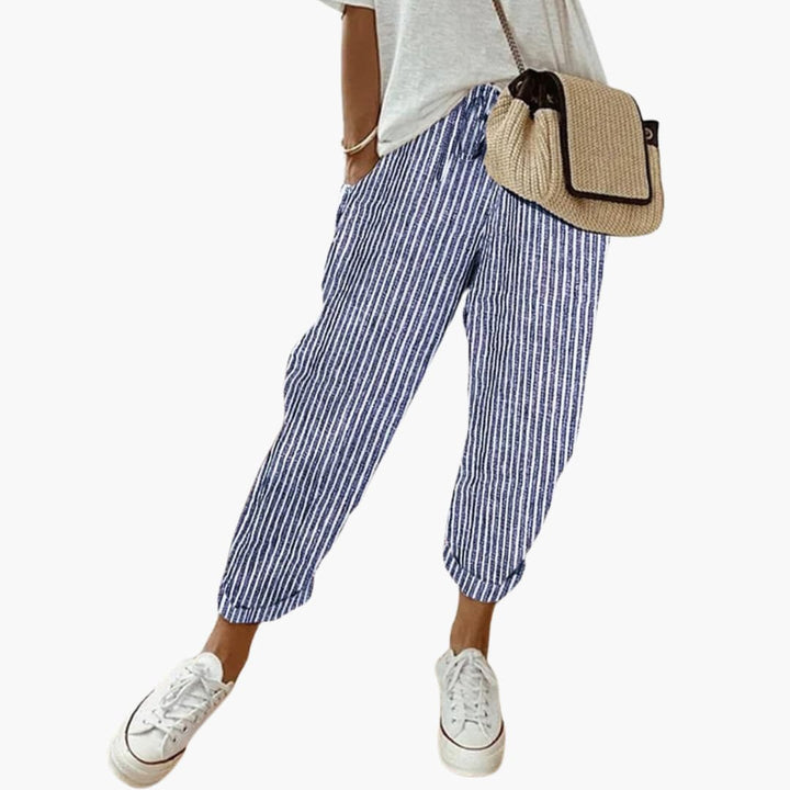 Women’s summer Pants with drawstring waist and cuffed hems