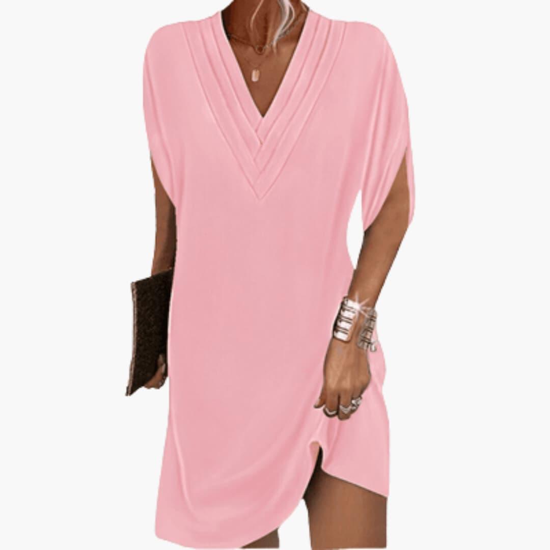Women’s Tunic Dress with V-Neck and Side Slits
