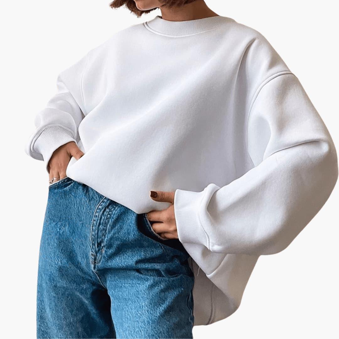 Women’s Sweatshirt with Crew Neck and Relaxed Fit