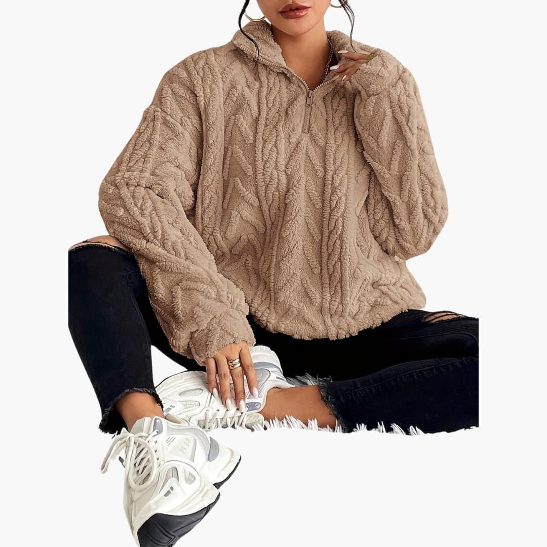 Cable-Knit Fleece Pullover - Women&