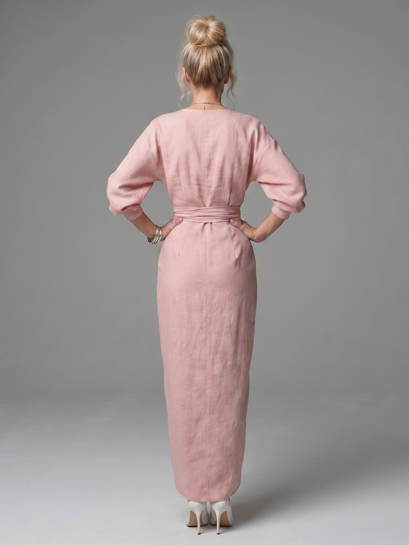 Olympia | Diagonal Drape Maxi Dress