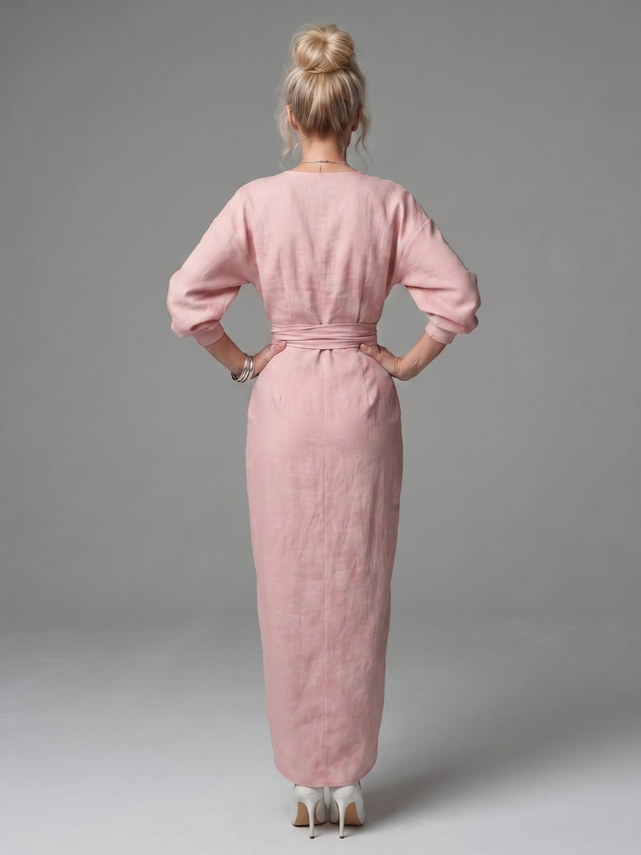Olympia | Diagonal Drape Maxi Dress
