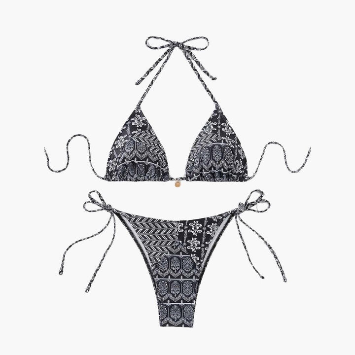 Boho Bikini Set for Women - Adjustable Triangle Tie Swimsuit -  Made By Riley