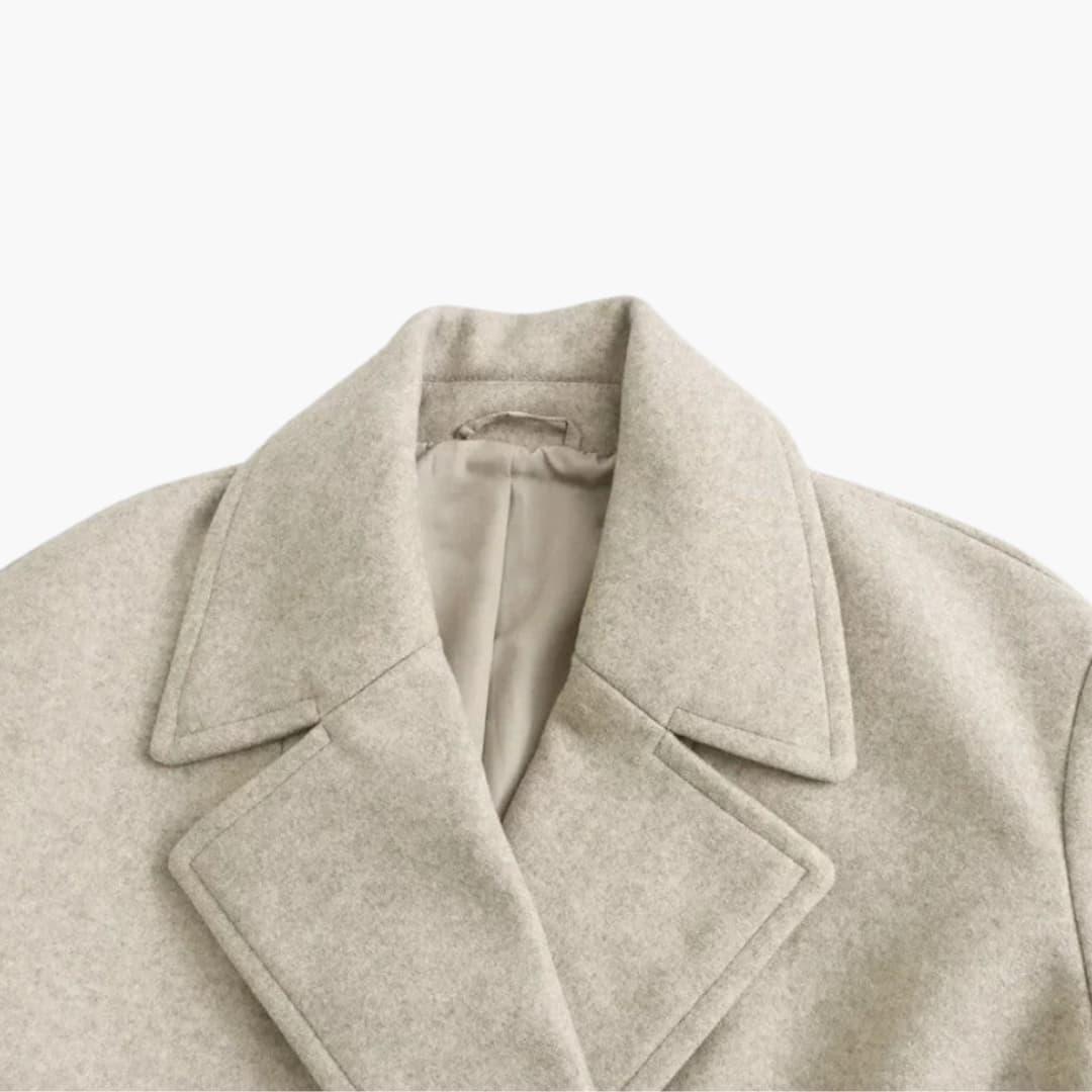 Women’s Longline Coat with Oversized Fit and Welt Pockets