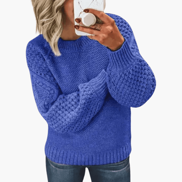 Women’s Knit Sweater with Long Sleeves and Pullover Style