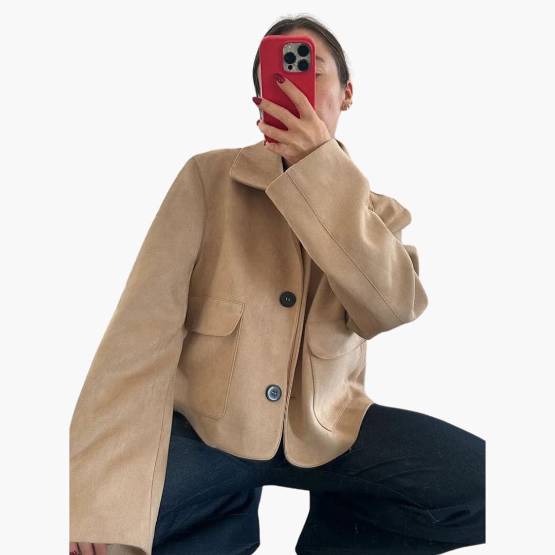 Women’s Button-Up Jacket with Long Sleeves
